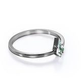 Striking 1 carat Solitaire Kite Shape Moss Agate Engagement Ring in Black Gold