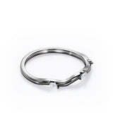 Trilogy - 0.05 TCW Marquise Cut - Curved Wedding Band