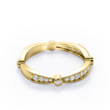 Milgrain Pave 0.15 TCW Round Cut Stackable Ring