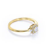 Certified 0.50 Ct Princess Lab Diamond Trilogy Engagement Ring