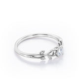 Certified 0.50 Ct Round Lab Diamond Floral Engagement Ring