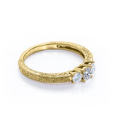 1 Carat Round Cut Moissanite Three Stone Engagement Ring