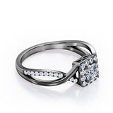 Certified Infinity 0.5 Ct Princess Lab Diamond Engagement Ring