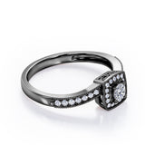 Vintage 1.25 Carat Round Cut Moissanite Pave Ring