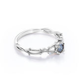 Twig 0.60 Ct Round Salt and Pepper Diamond Engagement Ring
