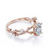 Nature Inspired 0.55 Carat Pear Moissanite Twisted Engagement Ring