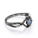 0.45 Ct Round Salt and Pepper Diamond Infinity Engagement Ring