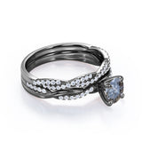 Infinity 0.65 Ct Round Cut Salt and Pepper Diamond Wedding Ring Set