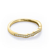 Milgrain Edged Curve 0.15 TCW Pave Wedding Band