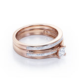 Certified Channel 0.50 Ct Princess Lab Diamond Bridal Set