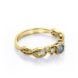 Floral 0.50 Ct Round Salt and Pepper Diamond Engagement Ring