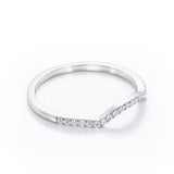 Pave Curved 0.15 TCW Round Half Eternity Wedding Band