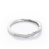 Milgrain Edged Curve 0.15 TCW Pave Wedding Band
