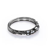 0.25 Carat Round Cut Milgrain Shank Wedding Band