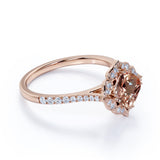 Vintage 1.25 ct Cushion Peach Morganite Engagement Ring