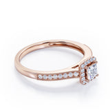 Certified 0.50 Ct Princess Lab Diamond Antique Engagement Ring