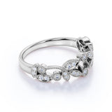 0.30 ct - Vintage Style - Milgrain - Stackable Ring