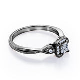 Certified Halo 0.50 Ct Princess Lab Diamond Engagement Ring