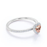 1.25 ct Heart Morganite Halo Engagement Ring