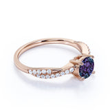 1.25 Ct Round Lab Alexandrite Infinity Engagement Ring