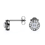 Twisted Scallop 0.43 CT TDW Round Certified Lab Diamond Claw Set Stud Earrings in Rose Gold