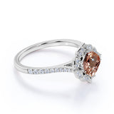 Vintage 1.25 ct Cushion Peach Morganite Engagement Ring