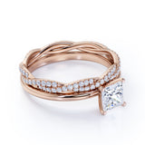 1.50 Carat Princess Cut Moissanite Infinity Bridal Set