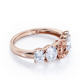Oval Basket Set 1.25 carat Morganite and moissanite Fine Jewelry Ring in White Gold