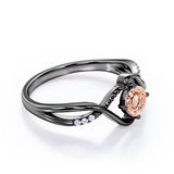 Infinity Twisted 0.55 carat Round Morganite and Moissanite Engagement Ring For Her in Rose Gold