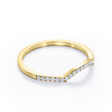 Pave Curved 0.15 TCW Round Half Eternity Wedding Band