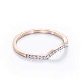 Pave Curved 0.15 TCW Round Half Eternity Wedding Band