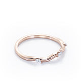 Trilogy - 0.05 TCW Marquise Cut - Curved Wedding Band