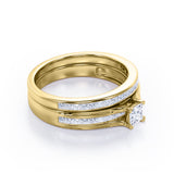 Certified Channel 0.50 Ct Princess Lab Diamond Bridal Set