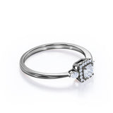 Certified 0.50 Ct Princess Lab Diamond Trilogy Engagement Ring