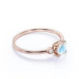 Limited Time Sale 1.35 Carat Round Shape Rainbow Moonstone and 3 Stone Diamond Vintage Engagement Ring in White Gold