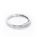 Minimalist 0.15 TCW Round-Shaped Diamond Flush-Channel Design Wedding Band in 10K White Gold
