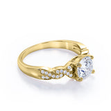 1.50 Carat Round Cut Moissanite And Diamond Solitaire Engagement Ring In White Gold