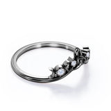 Artistic 0.1 carat Moissanite Wedding Band in White Gold