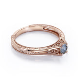 Milgrain 0.50 Ct Round Salt and Pepper Diamond Engagement Ring