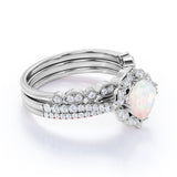 1.50 Ct Cushion Cut Opal Vintage Trio Set