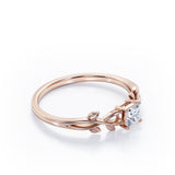 Certified Nature Inspired 0.50 Ct PrincessLab Diamond Engagement Ring