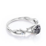 Twig 1.05 ct Round Black Rutilated Quartz Infinity Engagement Ring