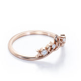 Artistic 0.1 carat Moissanite Wedding Band in White Gold