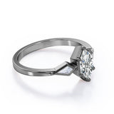 Geometric 1 carat Hexagon Moissanite and Diamond Engagement Ring in Black Gold