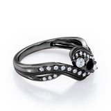 0.7 ct Round Lab Black Diamond Infinity Engagement Ring