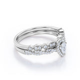 1 Ct Pear Cut Diamond Infinity Bridal Set