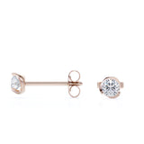 0.50 CT TDW Tension Set - Martini Set  Round Certified Lab Diamond Modern Ear Studs in White Gold
