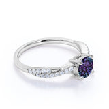 1.25 Ct Round Lab Alexandrite Infinity Engagement Ring