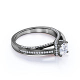 Certified 1 Ct Round Lab Diamond Vintage Engagement Ring