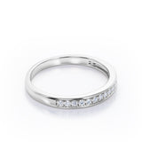 Classic 0.15 TCW Round Brilliant Cut Diamond Pave-Channel Design Wedding Band in 10K Yellow Gold